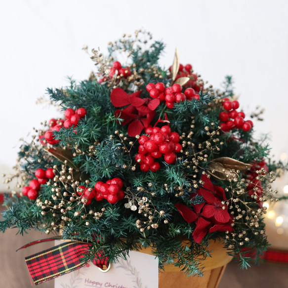 大人気 クリスマスツリー 煌めくゴールド&レッド 4枚目の画像