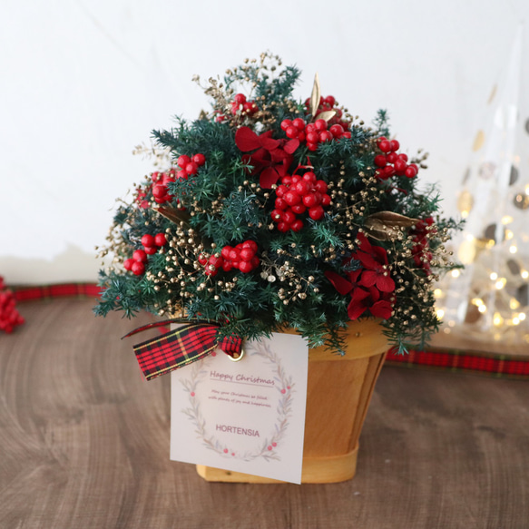 大人気 クリスマスツリー 煌めくゴールド&レッド 2枚目の画像
