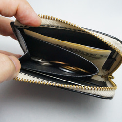 本革　イタリアンレザー　財布　Ｌ字ファスナーウォレット　スリムタイプ　キャメル　 9枚目の画像