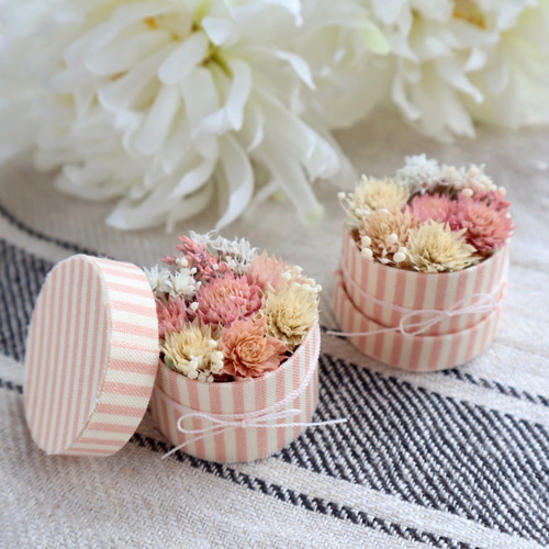 ミニチュア】丸箱ドライフラワーのBoxアレンジ ドライフラワー fuu  