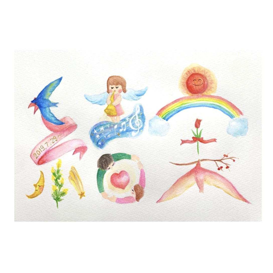命名書　お名前イラスト