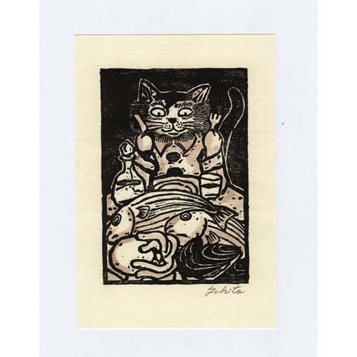 猫絵画（版画） 猫×四角Ⅳ／紙版画・ステンシル（作品のみ） | iichi 日々の暮らしを