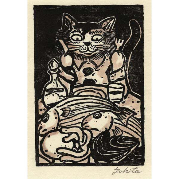⚪︎ 猫の版画
