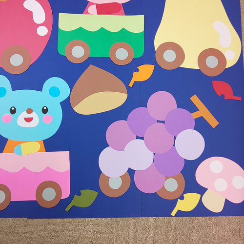 くだもの列車でゴー！ 保育園・幼稚園・児童館などの壁面飾り その他