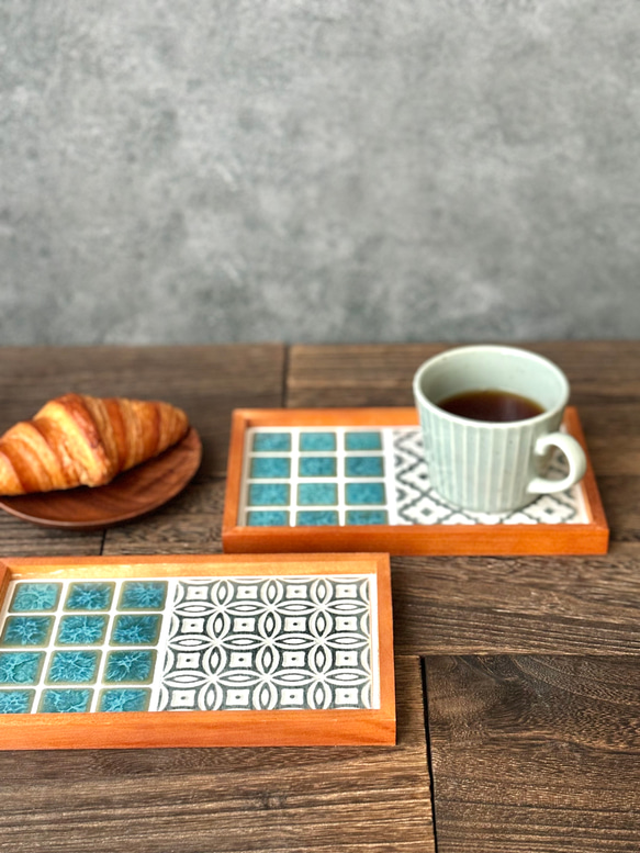ほっと落ち着くカフェトレー　フォレストグリーン 10枚目の画像