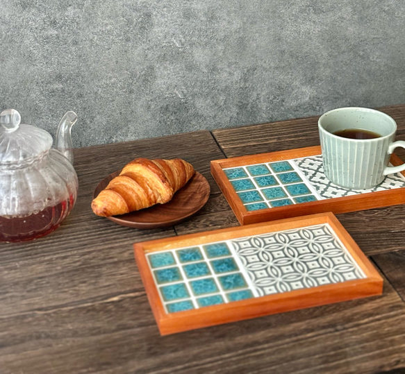 ほっと落ち着くカフェトレー　フォレストグリーン 9枚目の画像