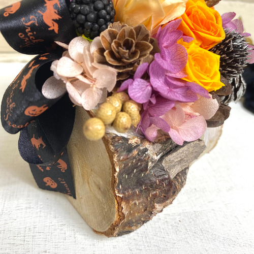 ハロウィンにも♡メルヘンなプリンセスフラワーアレンジ♡ガラスの靴♡造花アレンジ ハロウィンアレンジメント | (京都）お花とグラスアートの教室