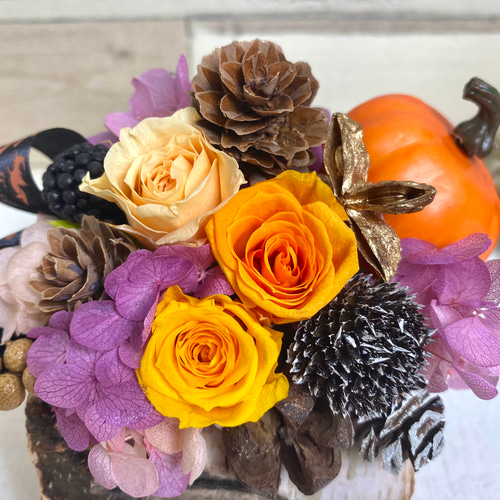 プリザーブドハロウィンフラワーアレンジ プリザーブドフラワー