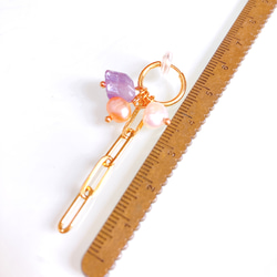 着せ替えチャームアレンジ自在/ アメジストフープピアスorフープイヤリング　10way以上アレンジ可能 13枚目の画像