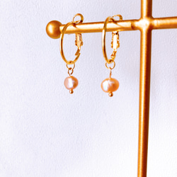 着せ替えチャームアレンジ自在/ アメジストフープピアスorフープイヤリング　10way以上アレンジ可能 8枚目の画像