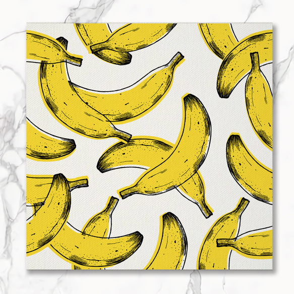 バナナ フルーツ　アートパネル ファブリックパネル インテリアパネル 1枚目の画像