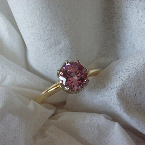 K18YG・WGピンクスピネルリング 指輪・リング フラワーストーン 通販