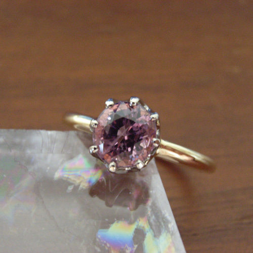 K18YG・WGピンクスピネルリング 指輪・リング フラワーストーン 通販