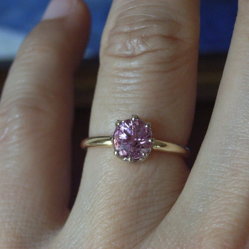 K18YG・WGピンクスピネルリング 指輪・リング フラワーストーン 通販