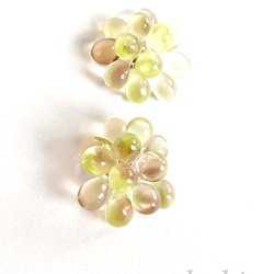 glass beads pierce/earring＊mix yellow purple 2枚目の画像