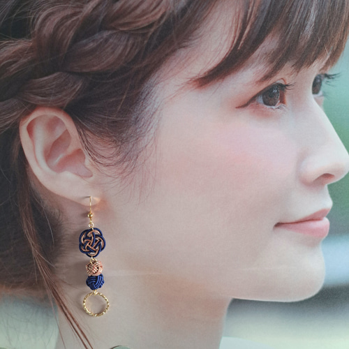 水引　ピアス 梅結び 和風 アイスラリマー 梅結び 天然石　天然石ピアス 楽天市場】梅結び 水引 ピアスの通販 水引 ピアス 梅結び 和風