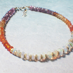 14kgf * Sunet Opal Bracelet Opal &amp; Carnelian &amp; Pink Torm 第10張的照片