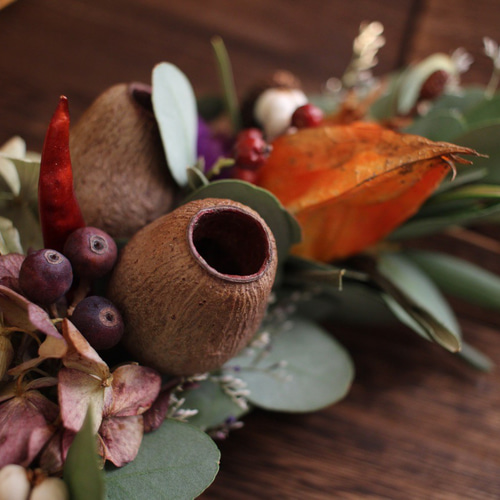 ハロウィン　三日月リース　フラワーリース 楽天市場】リース フラワーリース 三日月型 クレセント型 秋