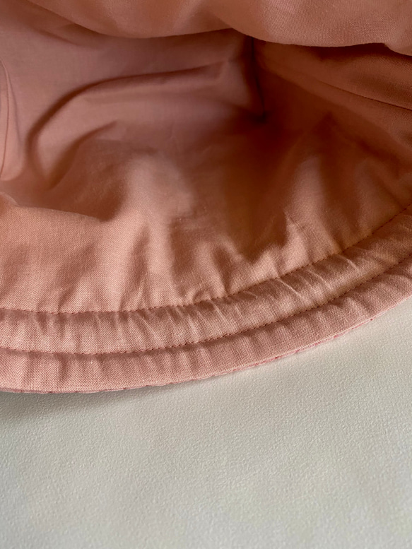ヌビ生地のミニ巾着バッグ　(オフホワイト、ベージュ、ネイビー、スモークピンク) 14枚目の画像