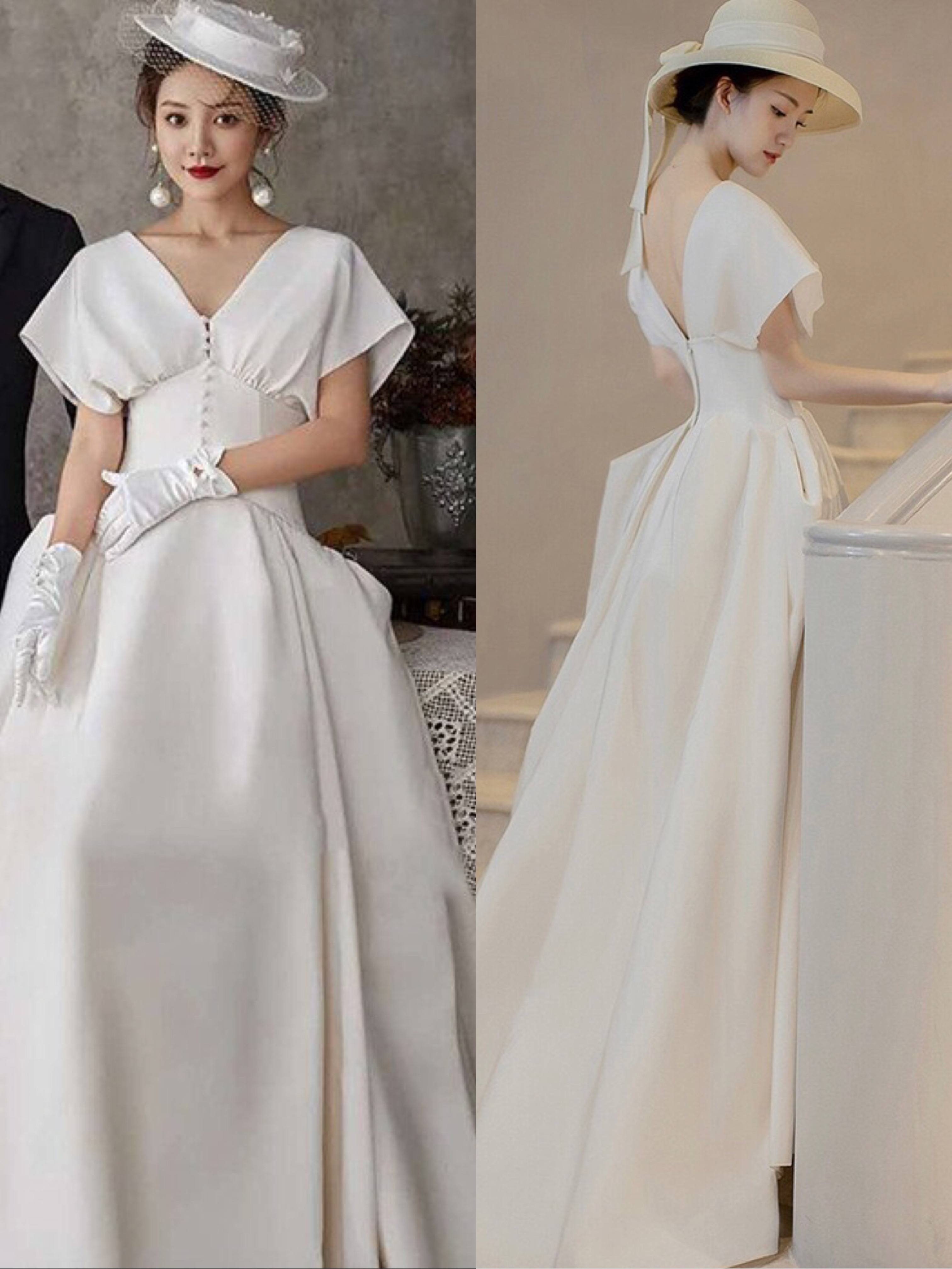 フレンチサテン ウエディングドレス 二次会 フォトウエディング 17,374円