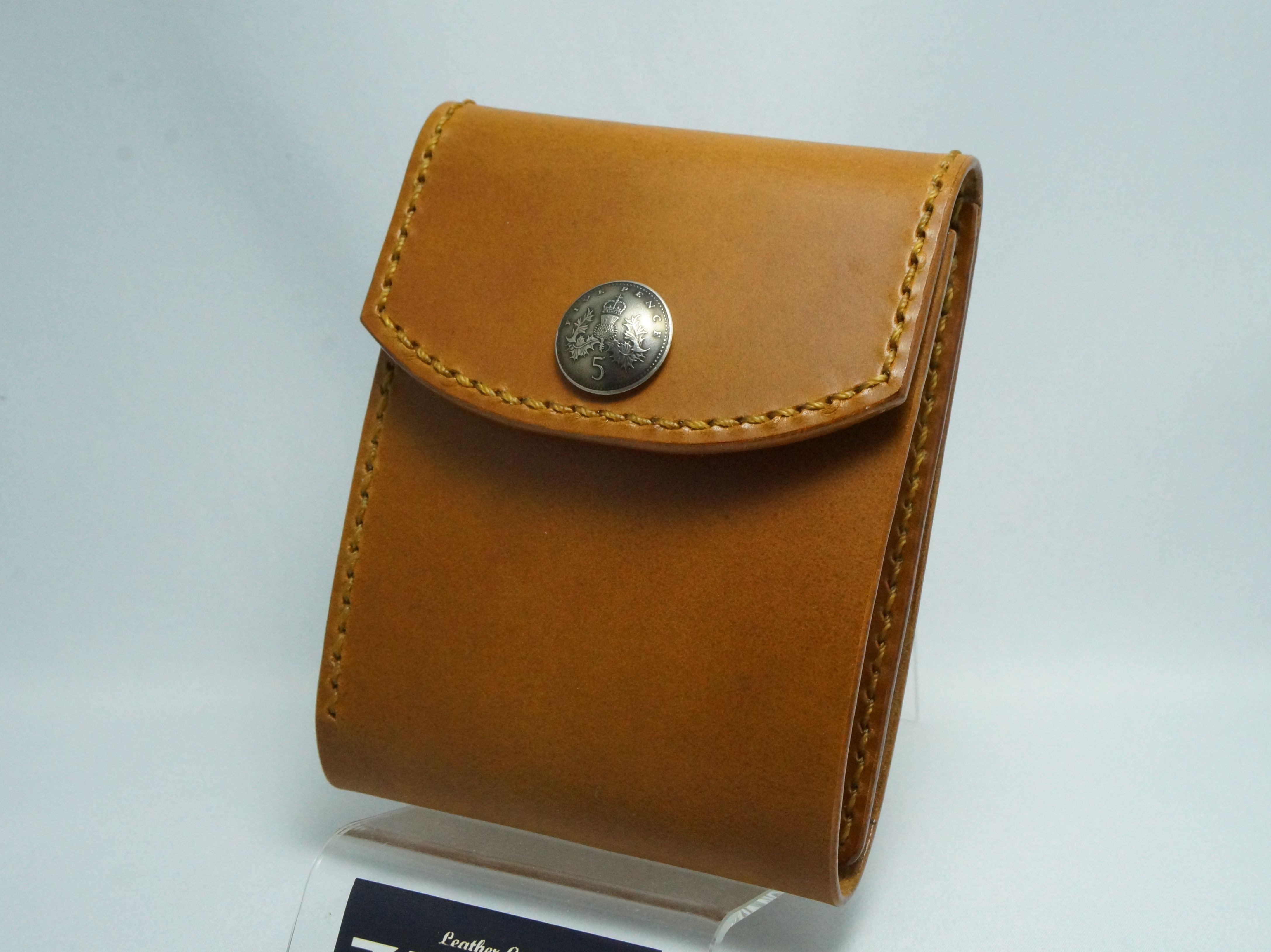本革　イタリアンレザー　財布　二つ折りウォレット/コンパクトタイプ　キャメル 4,160円