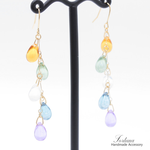 カラフルドロップ(764) ピアス/イヤリング/ノンホールピアス/樹脂 