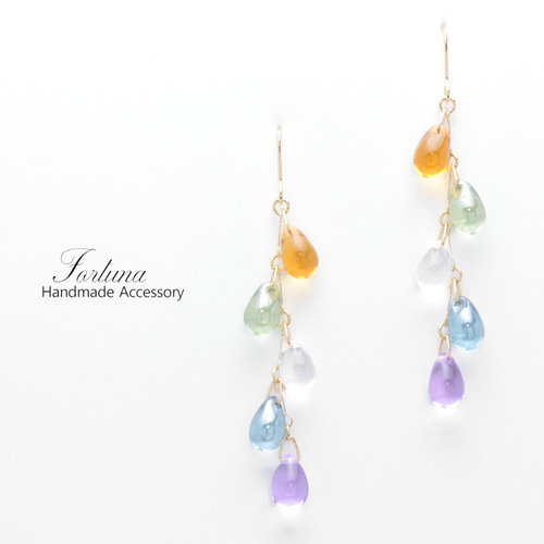 カラフルドロップ(764) ピアス/イヤリング/ノンホールピアス/樹脂 