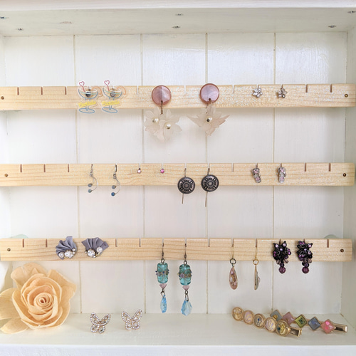 たくさん収納出来る壁掛けアクセサリーケース(ミラー付き) 壁掛け