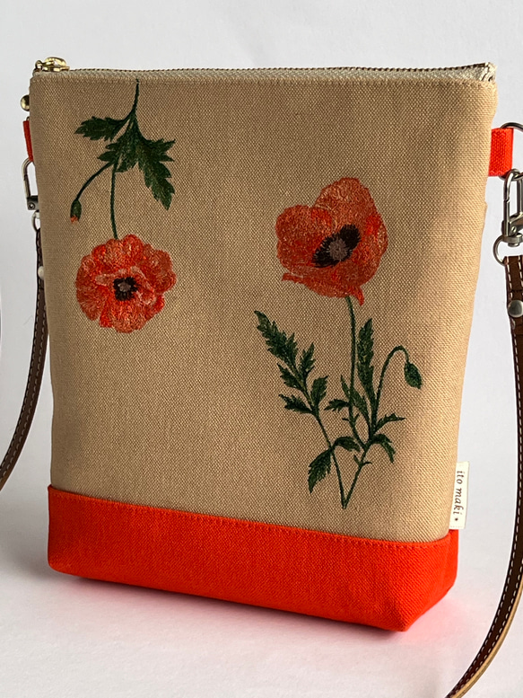 オリエンタルポピー刺繍❤︎ポシェット - セール2024 