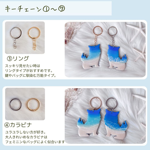 受注制作＊海色キーホルダー（ラウンド）（名入れ可能）✳︎海レジン