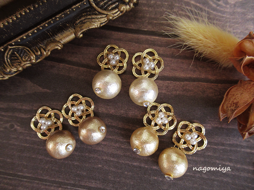 水引ピアス パール ピアス ハンドメイド 991