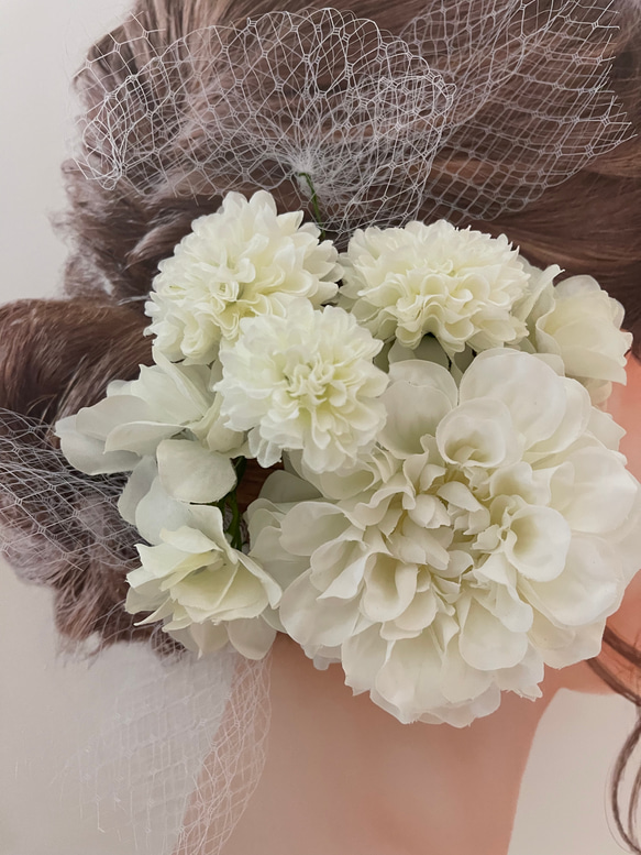 復活＊toytoy【ダリアマム】ヘッドドレス シンプル1セット ウェディング 結婚式 1枚目の画像