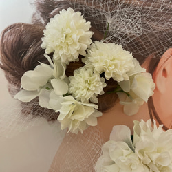 復活＊toytoy【ダリアマム】ヘッドドレス シンプル1セット ウェディング 結婚式 3枚目の画像