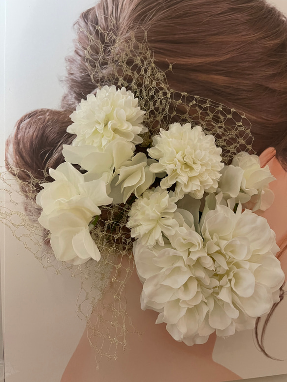復活＊toytoy【ダリアマム】ヘッドドレス シンプル1セット ウェディング 結婚式 2枚目の画像