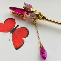 ラスト　イロアソビ　ピンクの楽園　かんざし　蝶　花 5枚目の画像