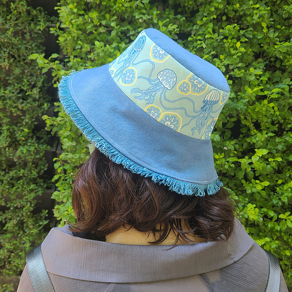 LOTUS BUDS PATTERN BUCKET HAT GAKKIN ハット oukanuts-garacap4.jpg