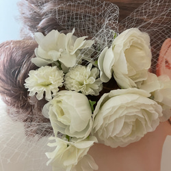 復活＊toytoy【ラナンキュラス】ヘッドドレス シンプルセット ウェディング 結婚式 2枚目の画像