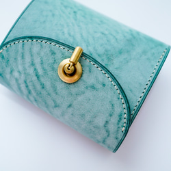 flap mini wallet [ green ] オコシ金具 ver. 4枚目の画像