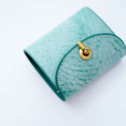 flap mini wallet [ green ] オコシ金具 ver. 5枚目の画像
