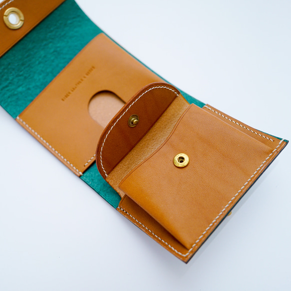 flap mini wallet [ green ] オコシ金具 ver. 7枚目の画像