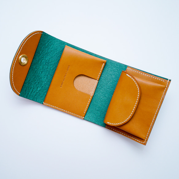 flap mini wallet [ green ] オコシ金具 ver. 8枚目の画像