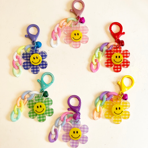 【STICKY ZOO】 スマイルフラワー チャーム キーホルダー 送料込 SMILE FLOWER CHARM – Sticky Zoo®