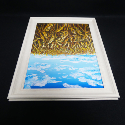 油絵 油彩 油彩画 絵 絵画 【空と雲の麦畑】 絵画 HR 通販