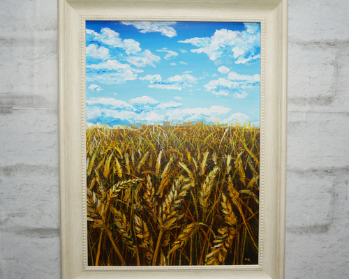 22×27㎝「民家と壮大な雲」油彩・原画・F3 22×27㎝「民家と壮大な雲」油彩・原画・F3