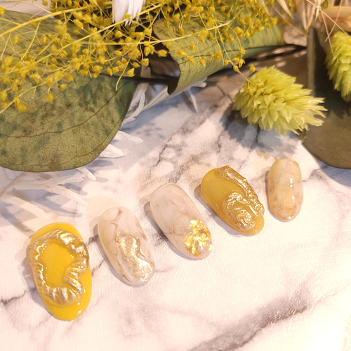 イエローニュアンスネイル✨オーダー用 ネイルチップ（つけ爪） lampsi  