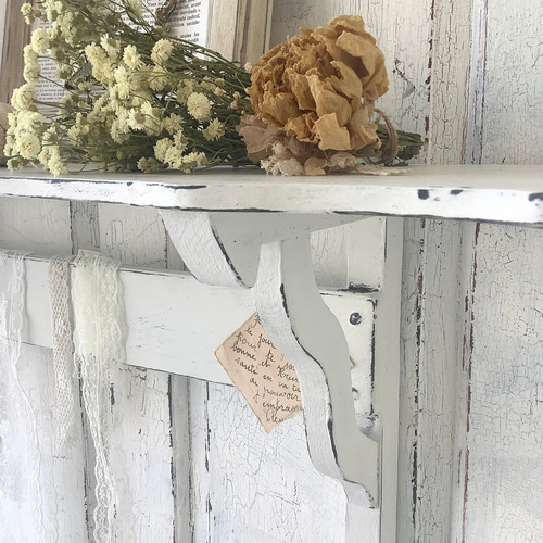 シャビーシック　フランスアンティーク　ウォールシェルフ　棚　フレンチカントリー 受注制作】ウォールシェルフ・フレンチカントリー・飾り棚