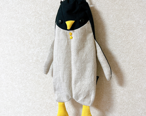 ハンドメイドオーダー品　ウサギ、ペンギン巾着 ハンドメイドオーダー品 ウサギ、ペンギン巾着 ペンギン巾着