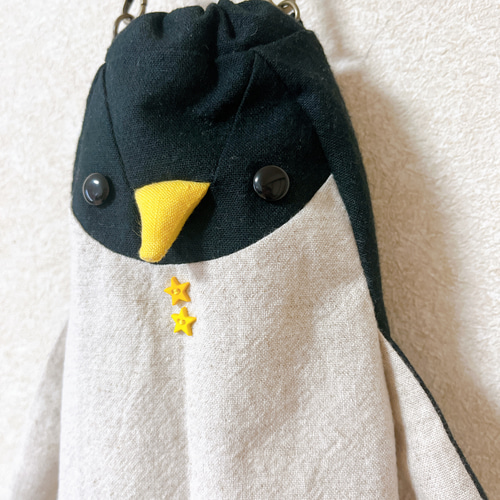 Eritsuさまオーダーです！□タブ付き ペンギン＋巾着＝ペンギン着 М