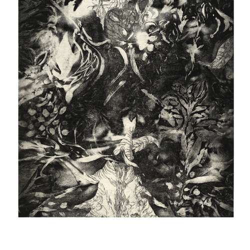 アンティーク 銅版画　未使用・保管品、美品 サイン入り】永井一正 銅版画作品 「LIFE 64」 永井一正 -の商品
