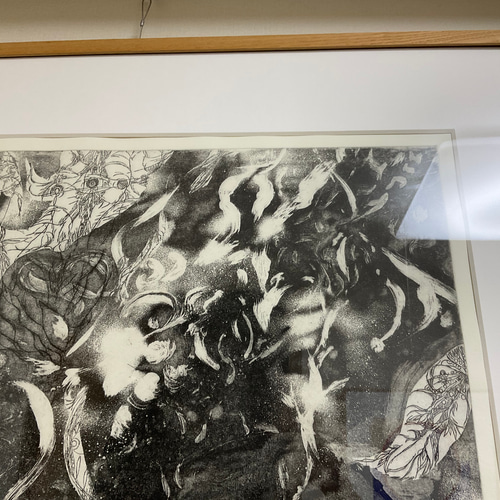 永井雅人銅版画作品 「マイウェイオブライフ」大型モノクローム作品 美